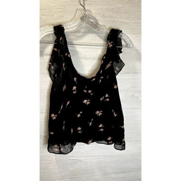 Trafaluc Collection Women's Floral Print Frilled‎ Sleeves Top - Picture 3 of 6